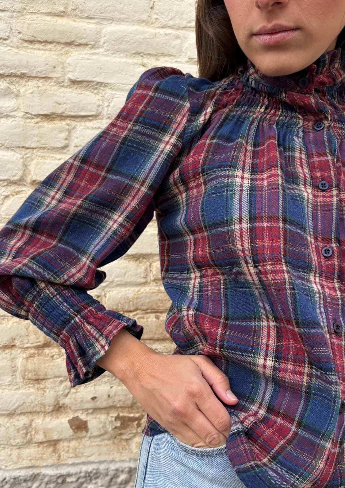 Blusa Milán - Tartán Azul