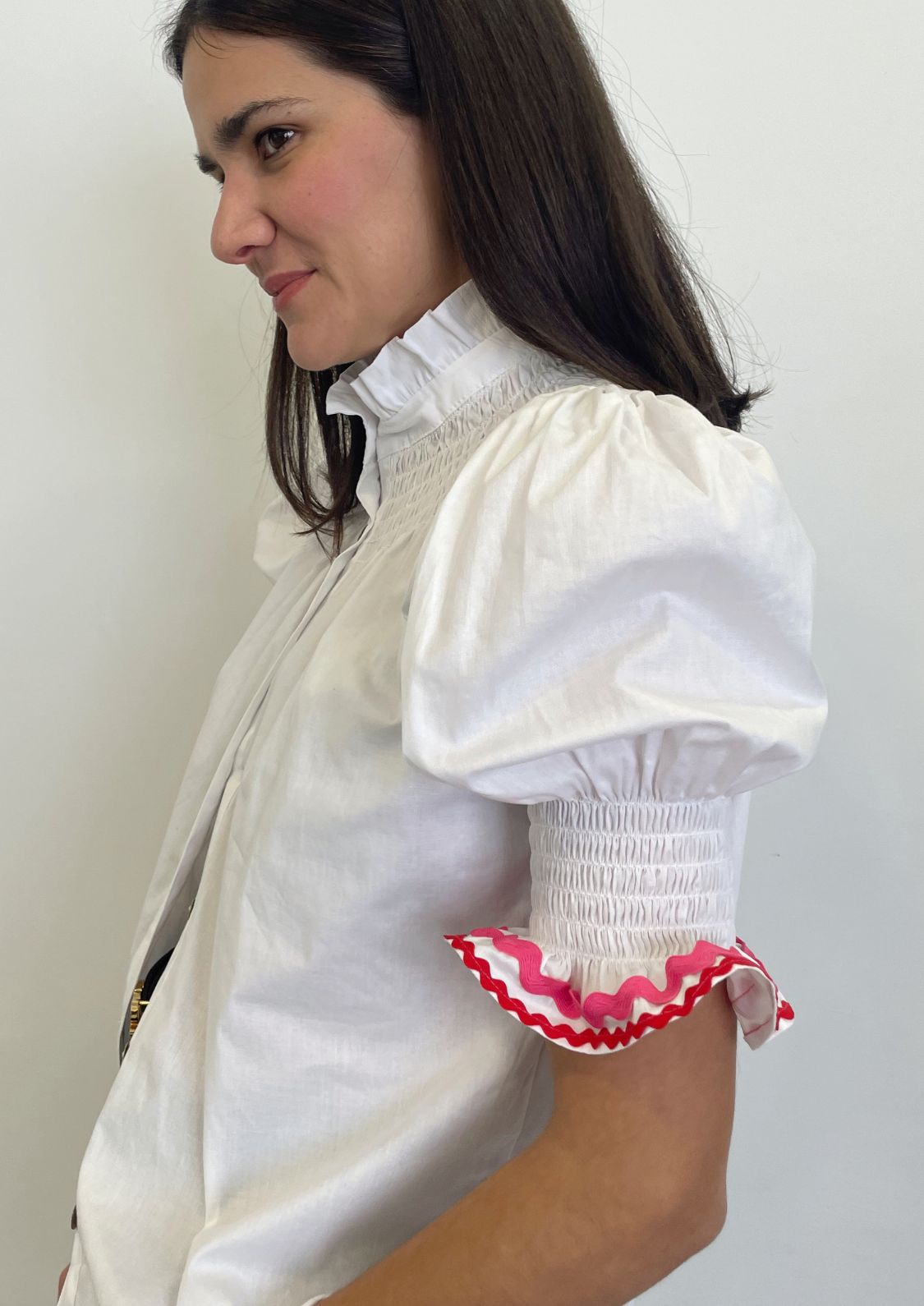 Blusa Milán - Blanco y Fucsia