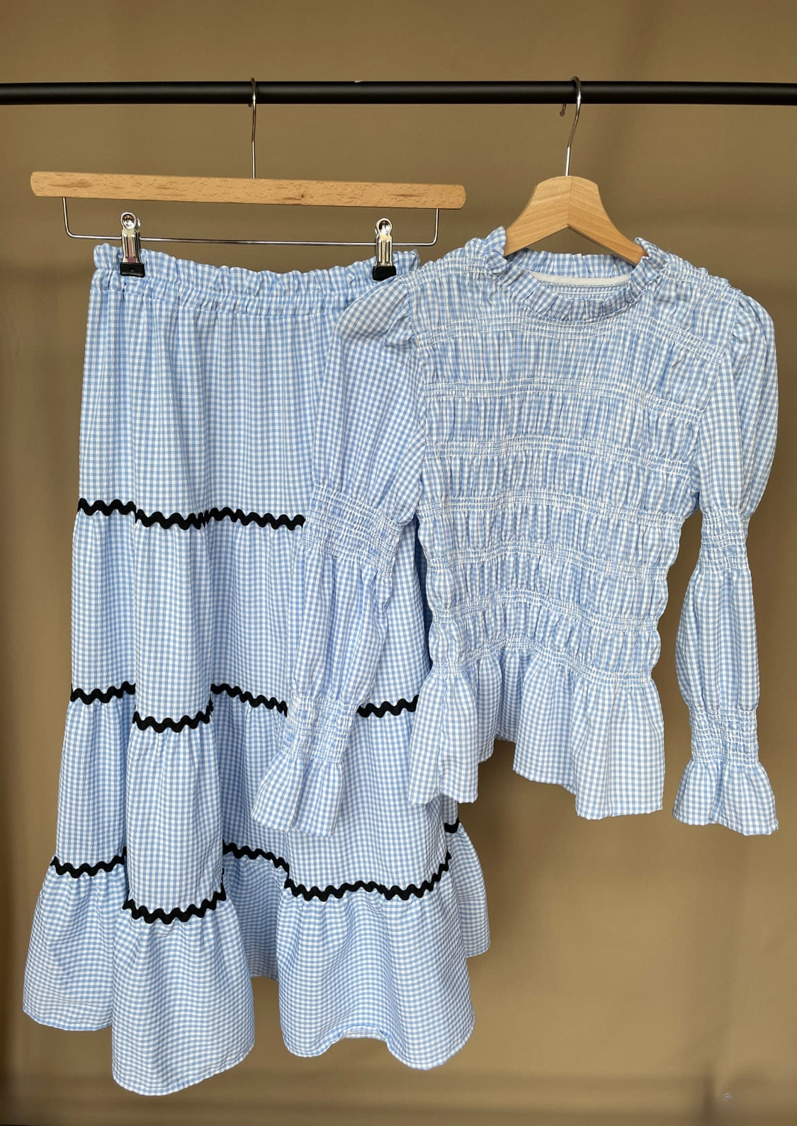 Conjunto Oporto manga larga - Azul Vichy