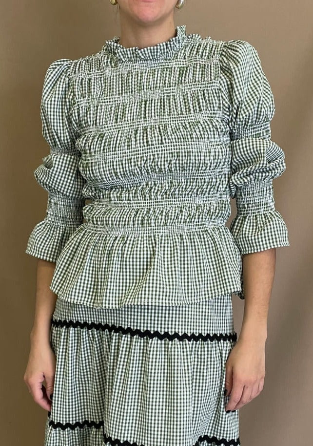 Blusa Oporto manga larga - Verde Vichy