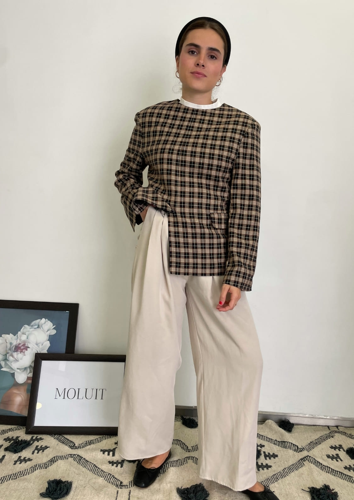 Jersey-Blazer cuadro escocés