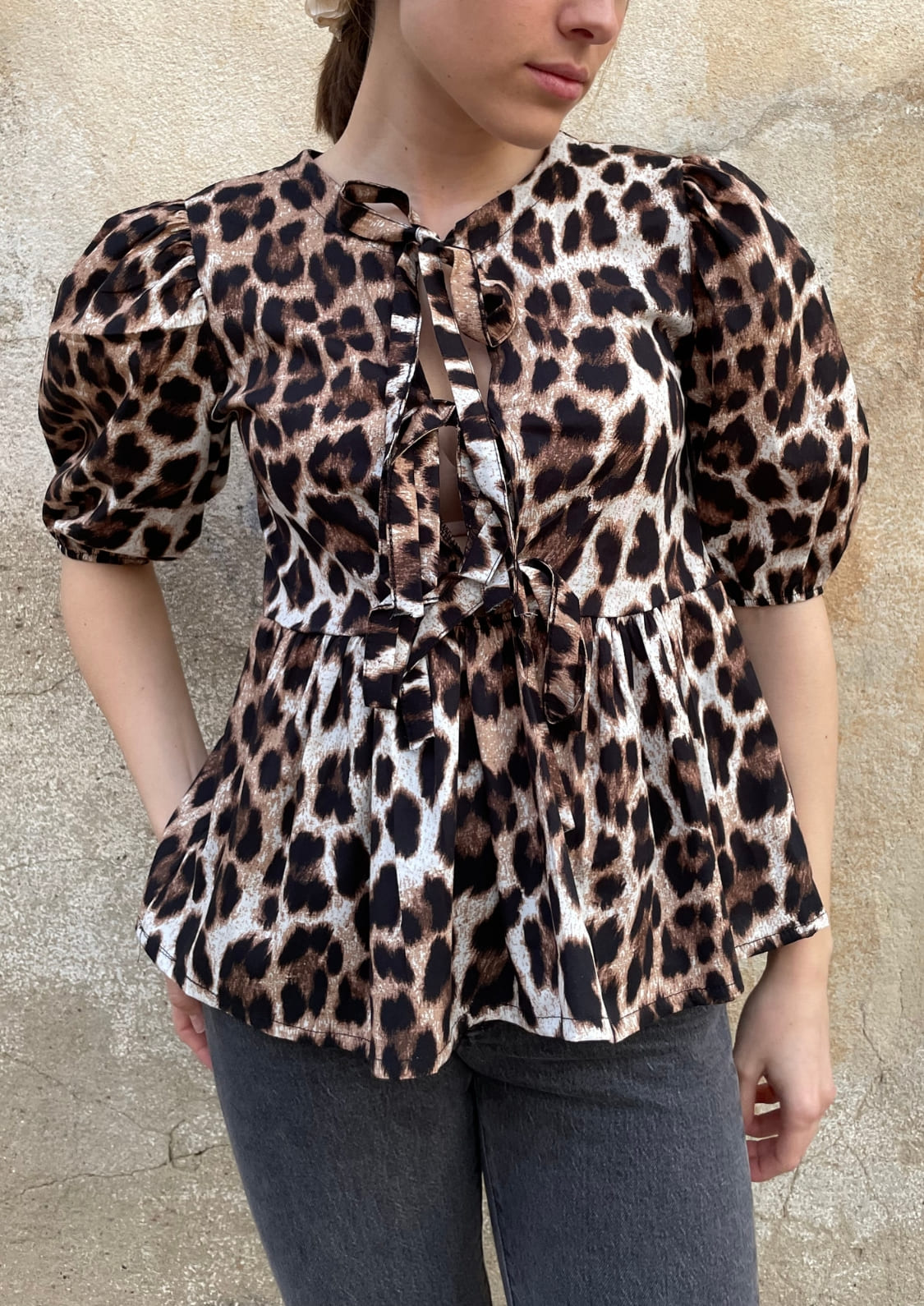 Fashion leopardo blusa