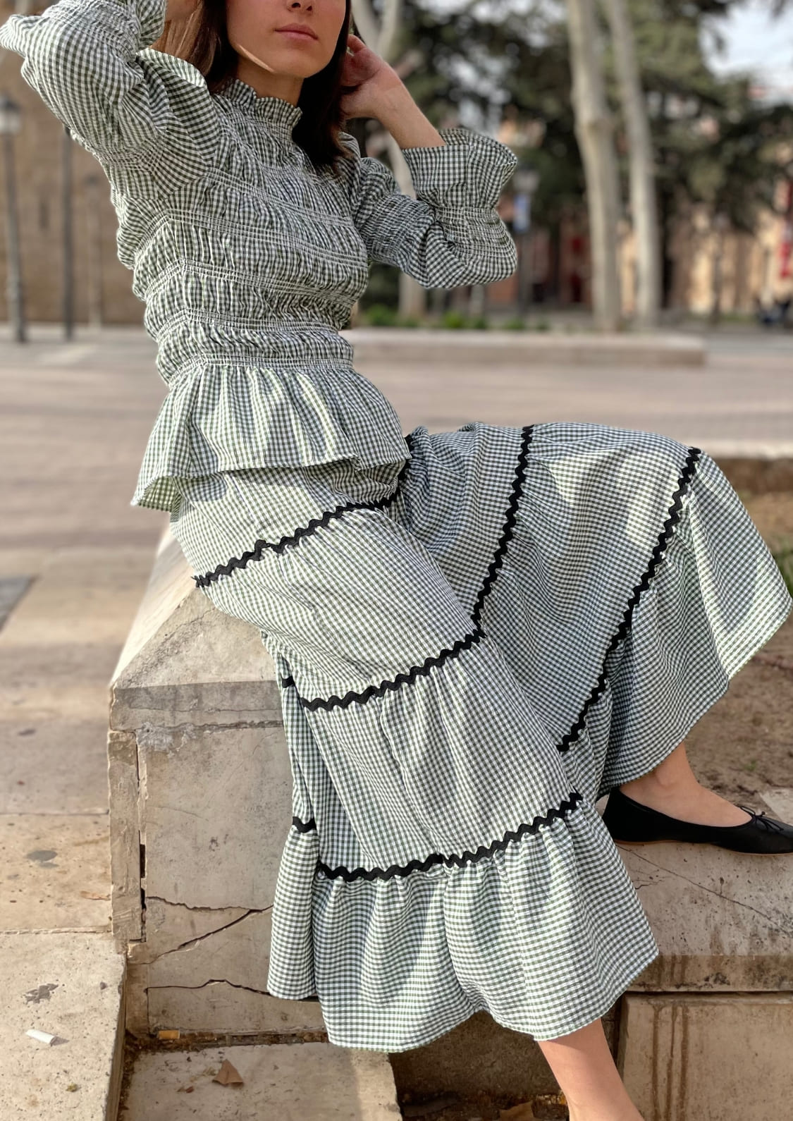 Conjunto Oporto manga larga - Verde Vichy