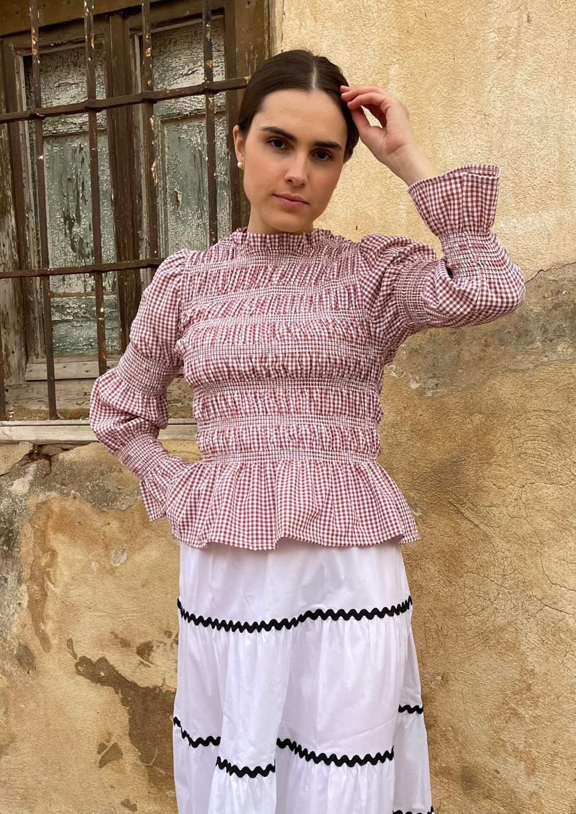 Blusa Oporto manga larga - Caldero Vichy