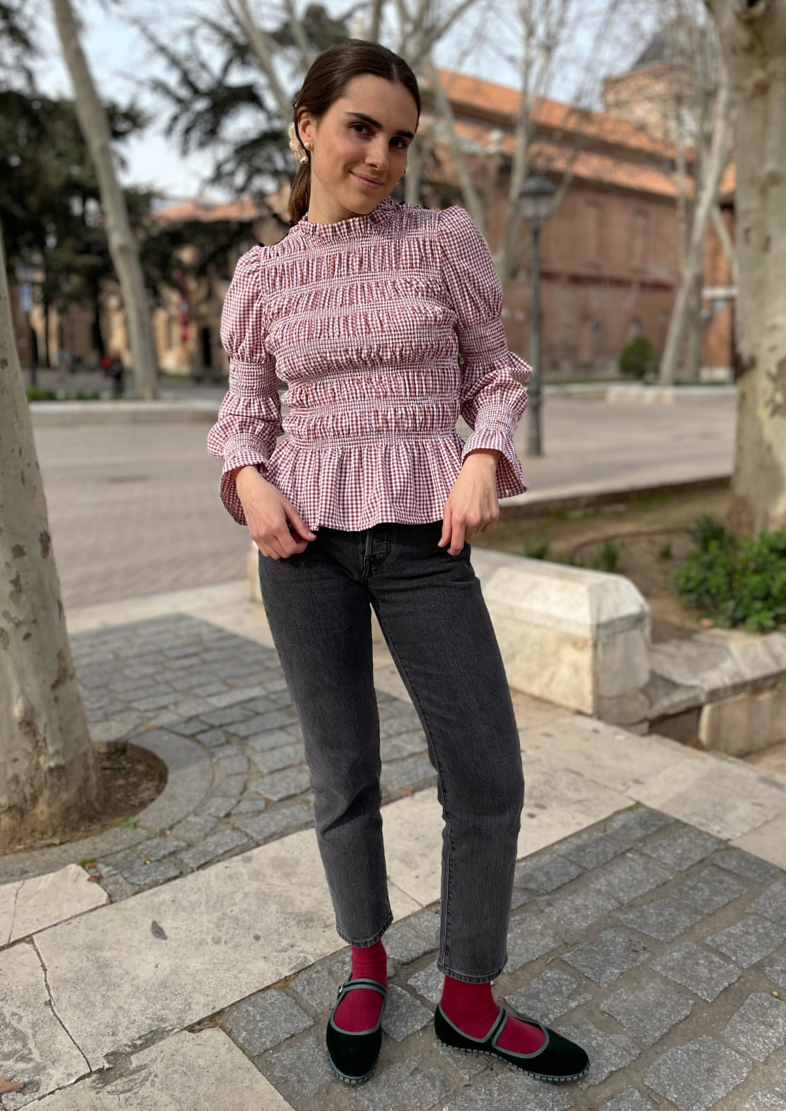 Blusa Oporto manga larga - Caldero Vichy