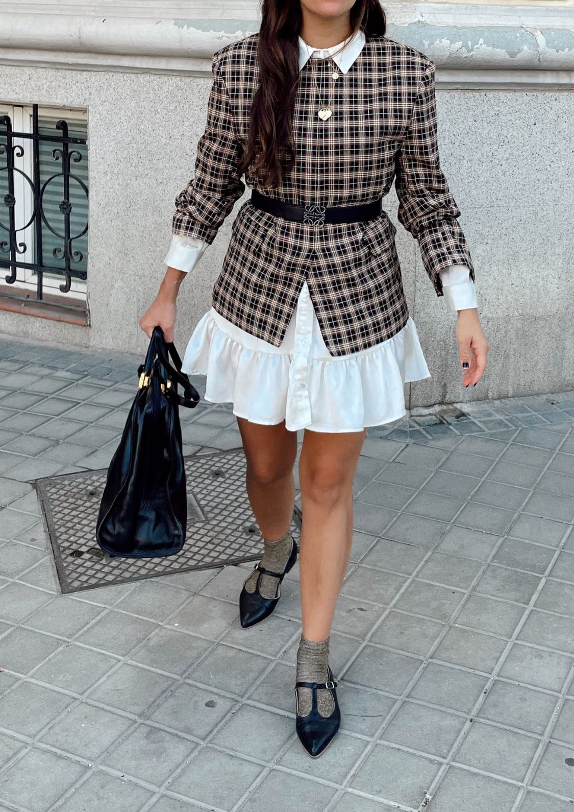 Jersey-Blazer cuadro escocés