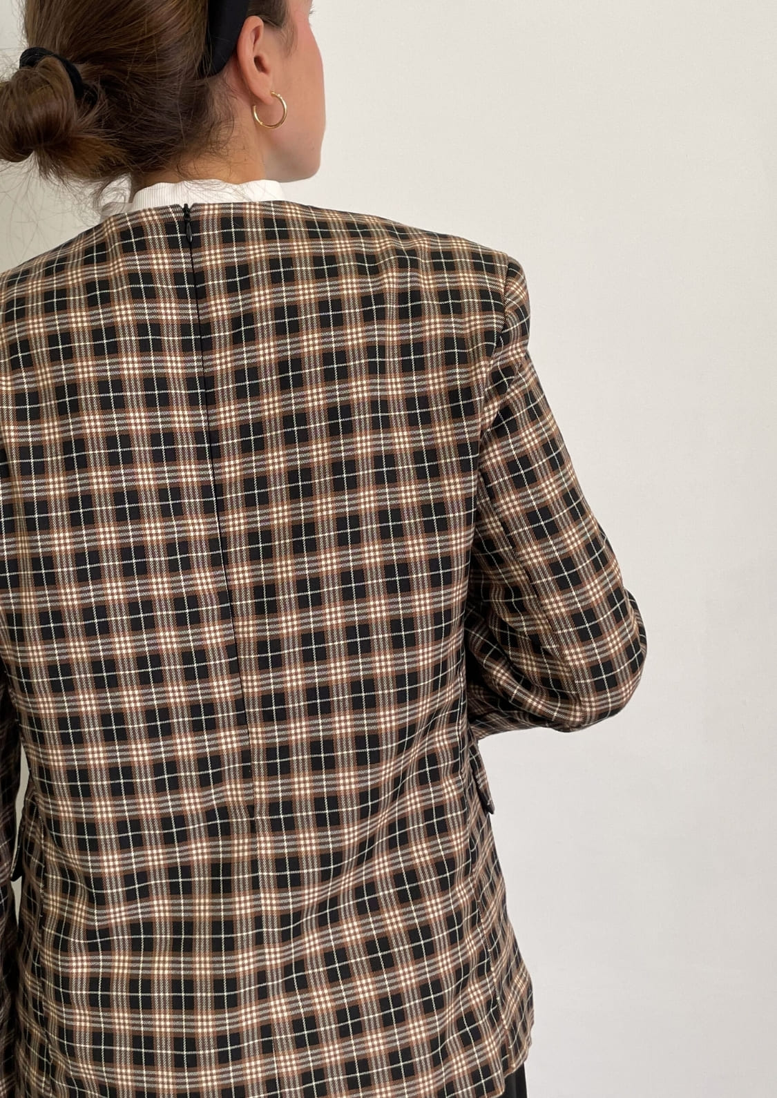 Jersey-Blazer cuadro escocés