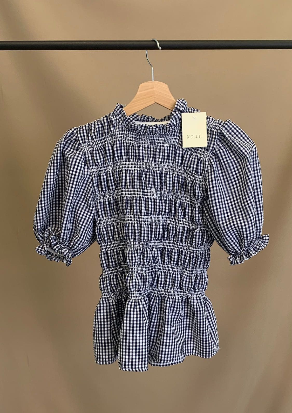 Blusa Oporto manga corta - Azul Marino Vichy