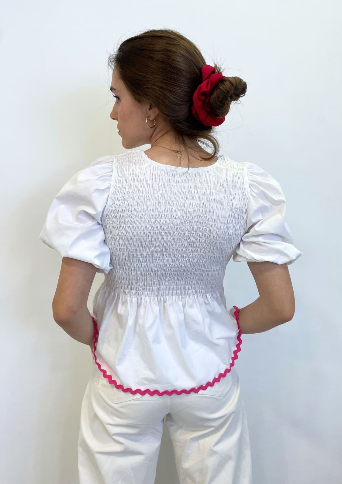 Blusa Toscana - Blanco y fucsia