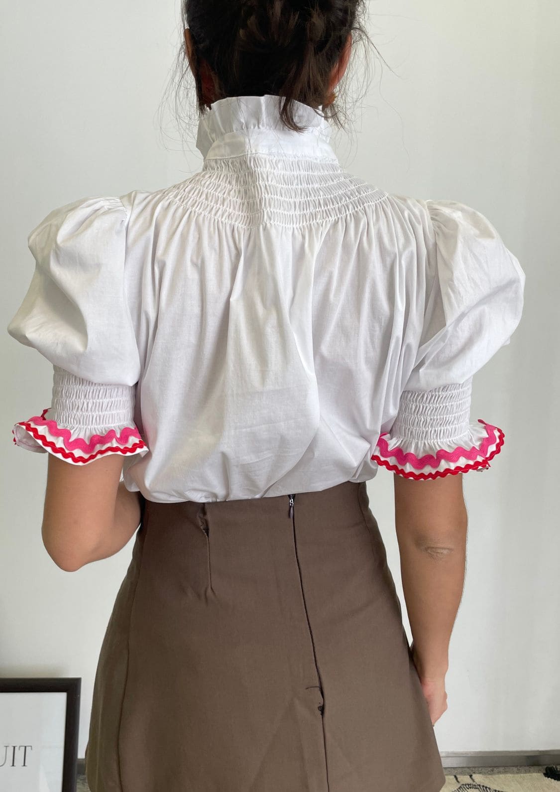 Blusa Milán - Blanco y Fucsia