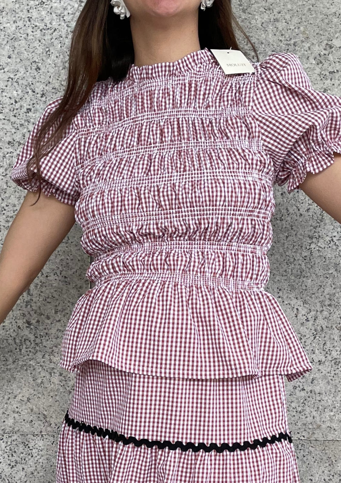 Blusa Oporto manga corta - Caldero Vichy