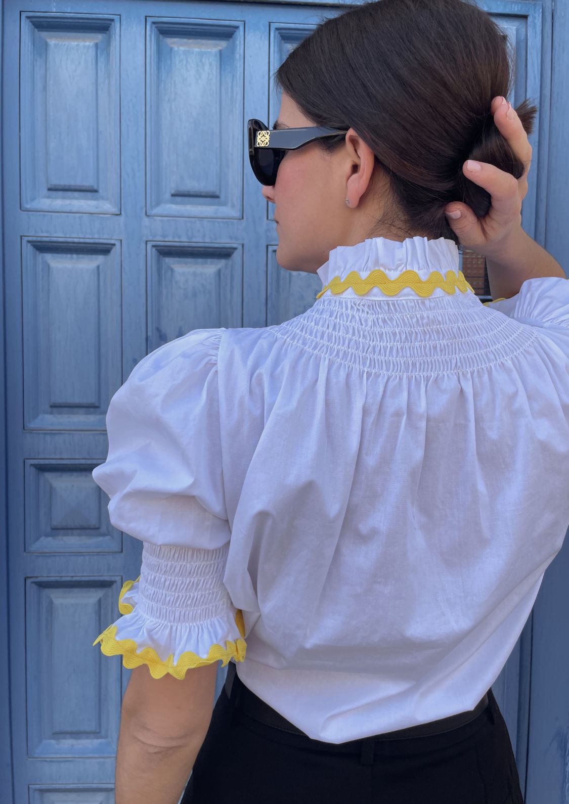 Blusa Milán - Blanco y Amarillo