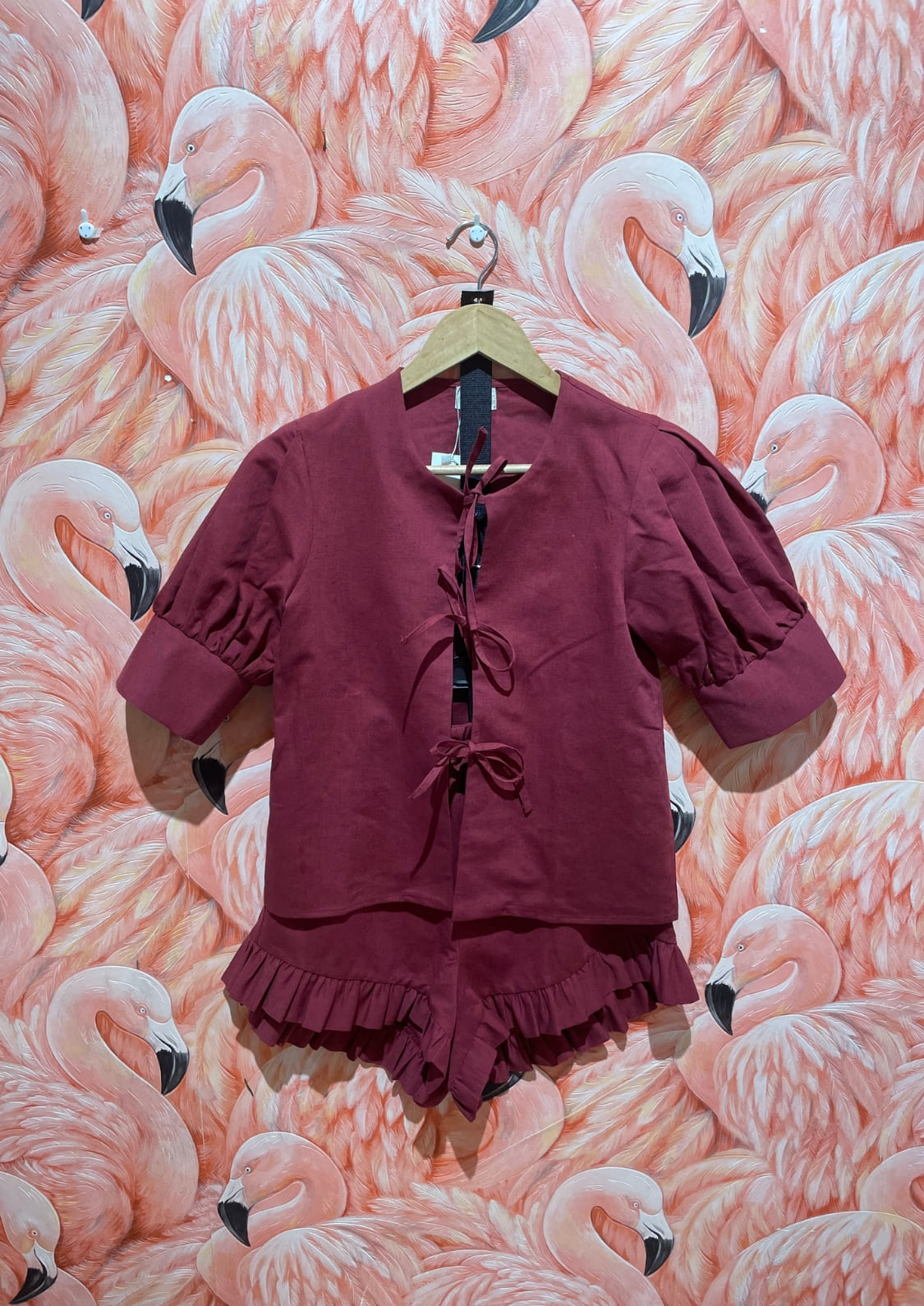 Conjunto Aloita - Lino Granate