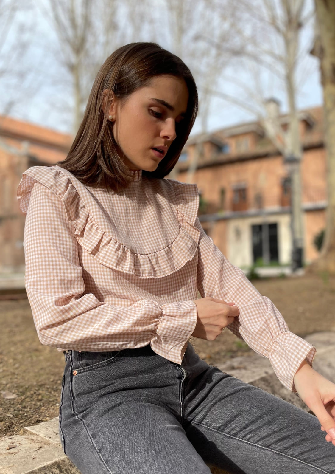 Blusa Almudena - Beige Vichy