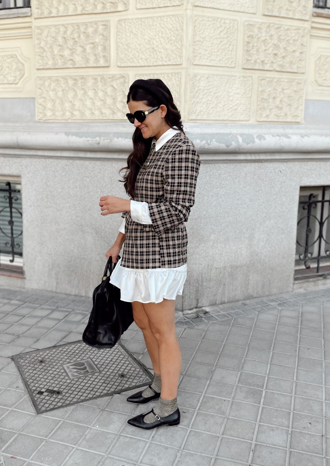 Jersey-Blazer cuadro escocés