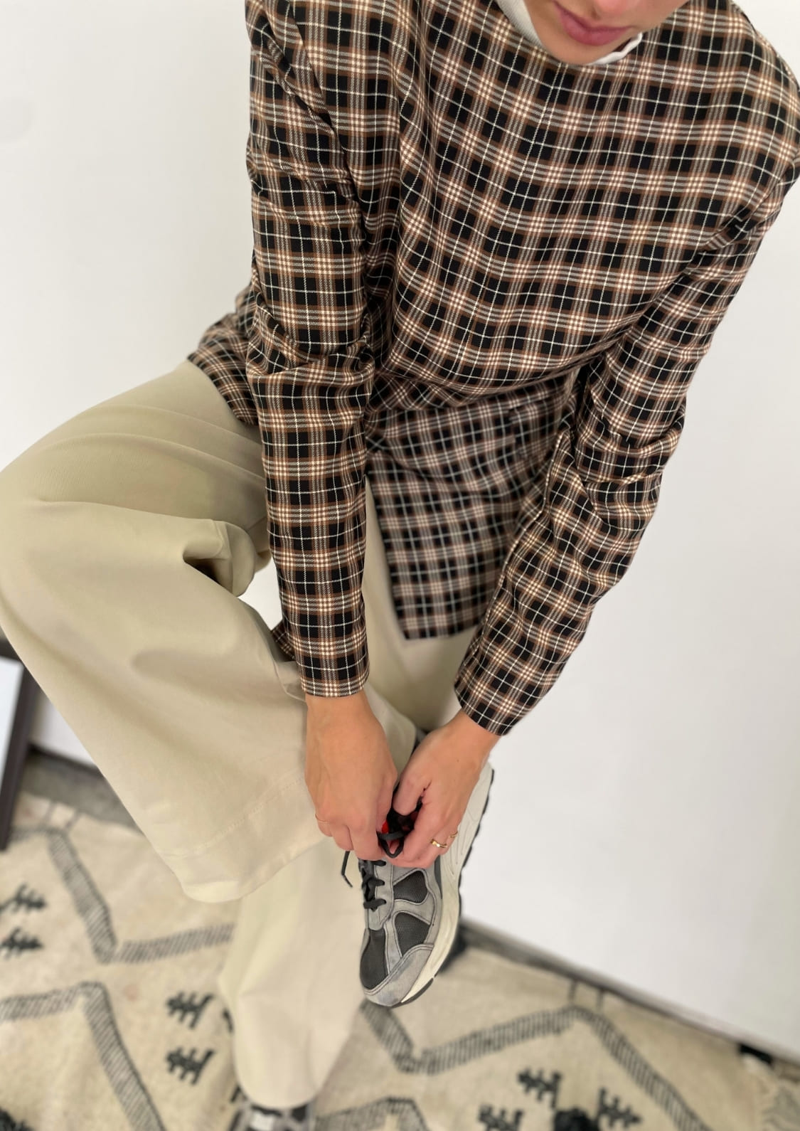 Jersey-Blazer cuadro escocés