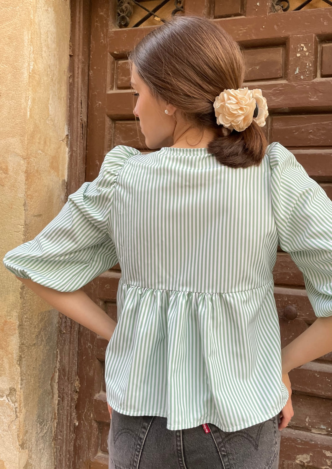 Blusa Lisboa - Verde Rayas