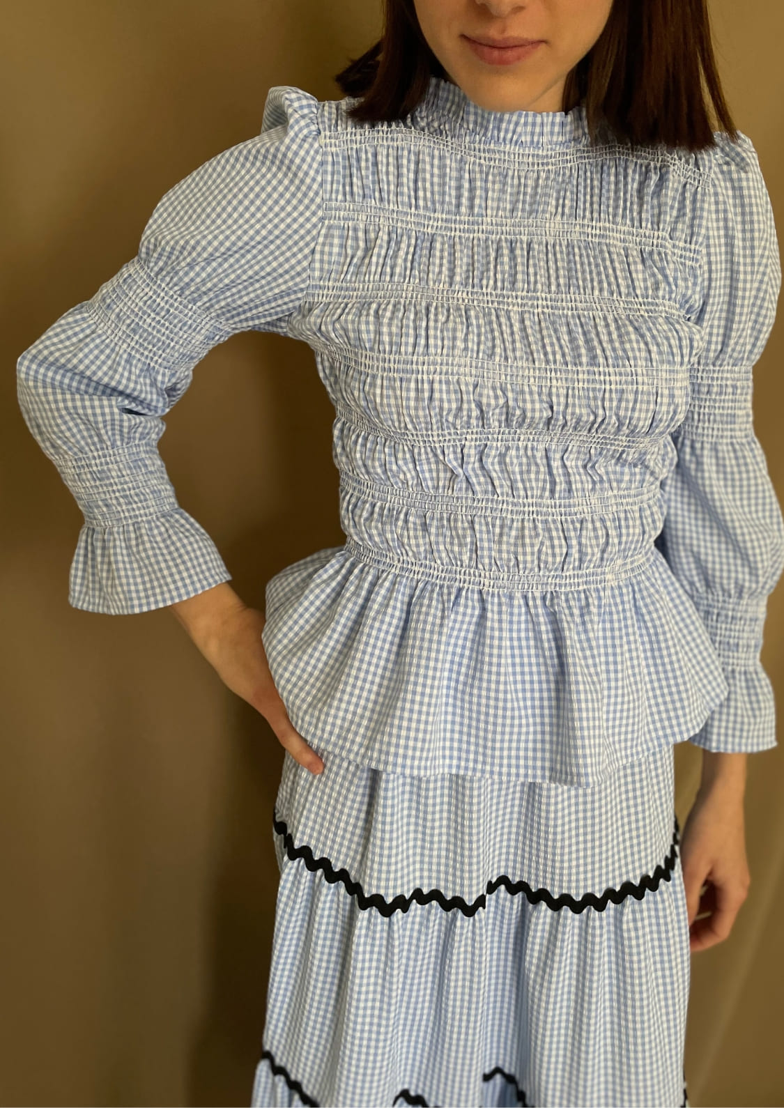 Conjunto Oporto manga larga - Azul Vichy
