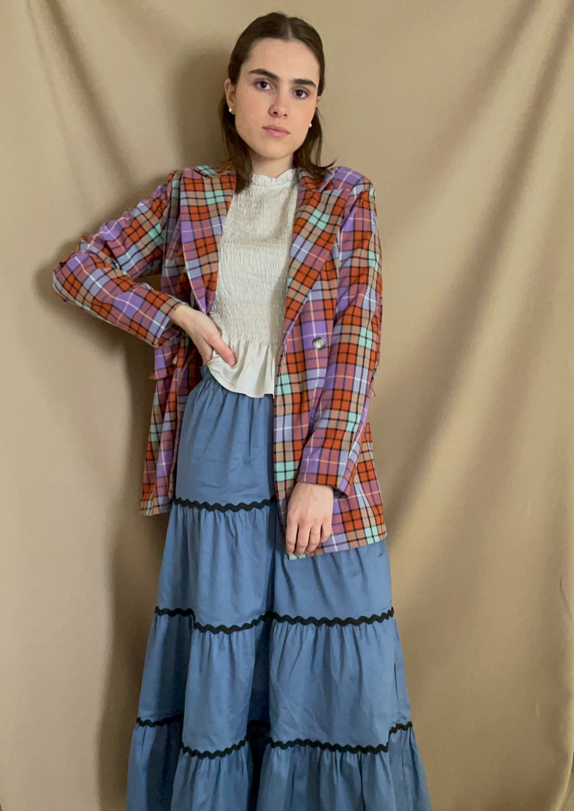 Falda Oporto - Azul Lisa