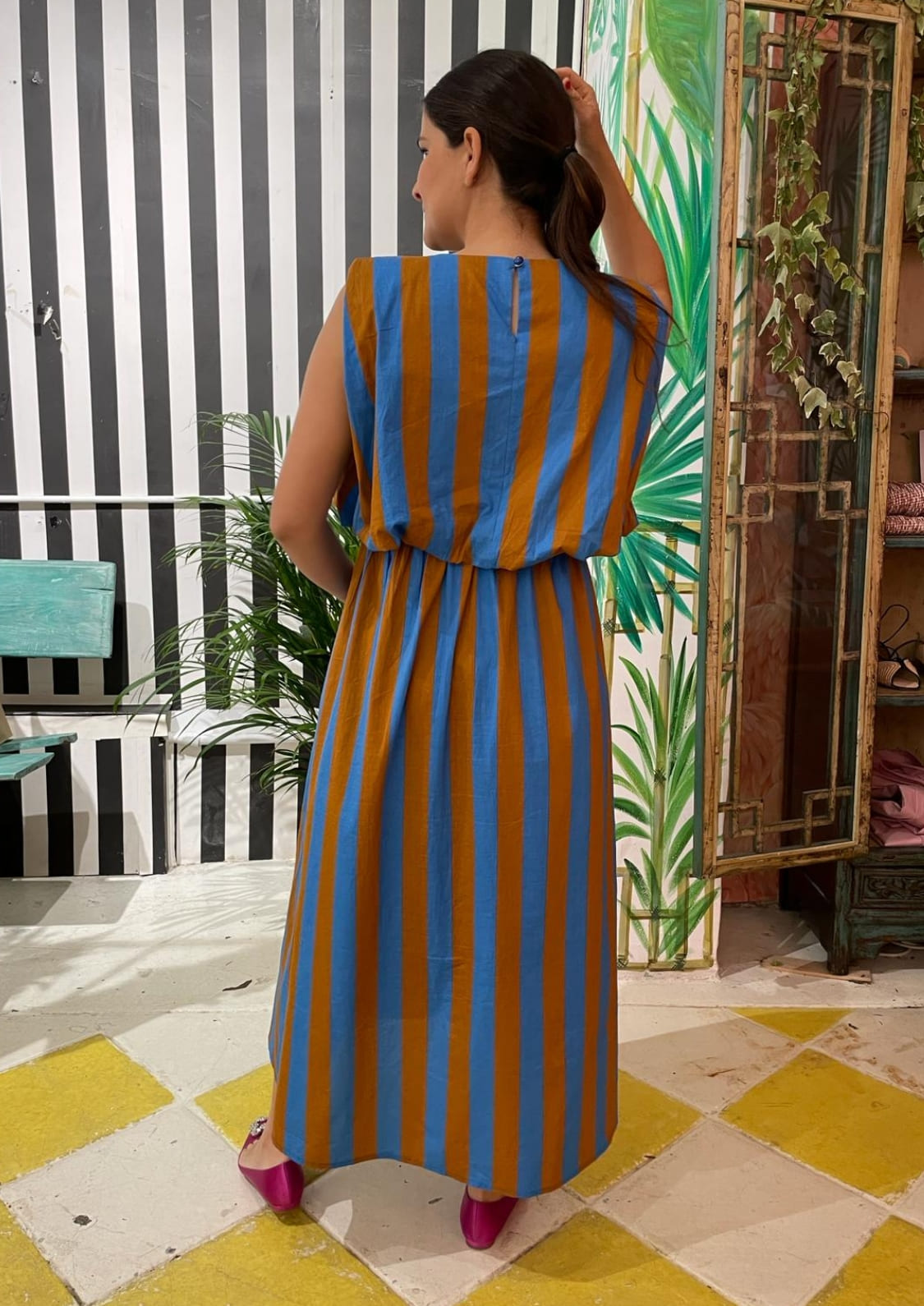 Falda Copenhague - Azul/Marrón