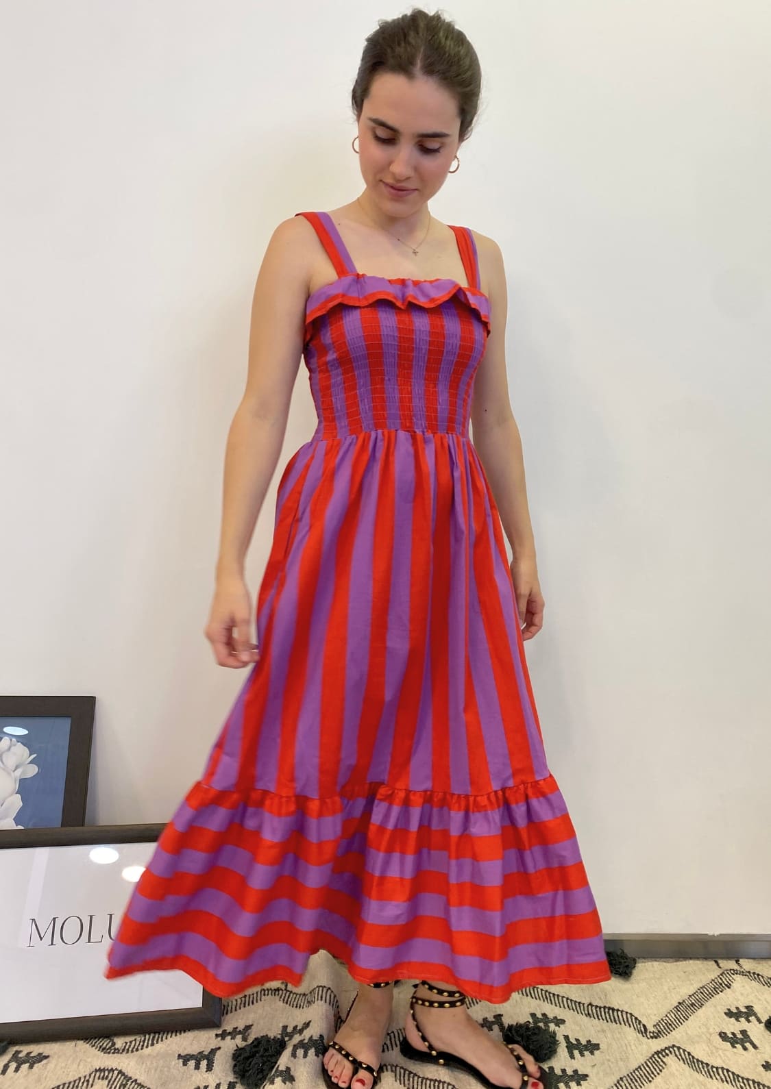 Vestido Copenhague - Violeta/Rojo