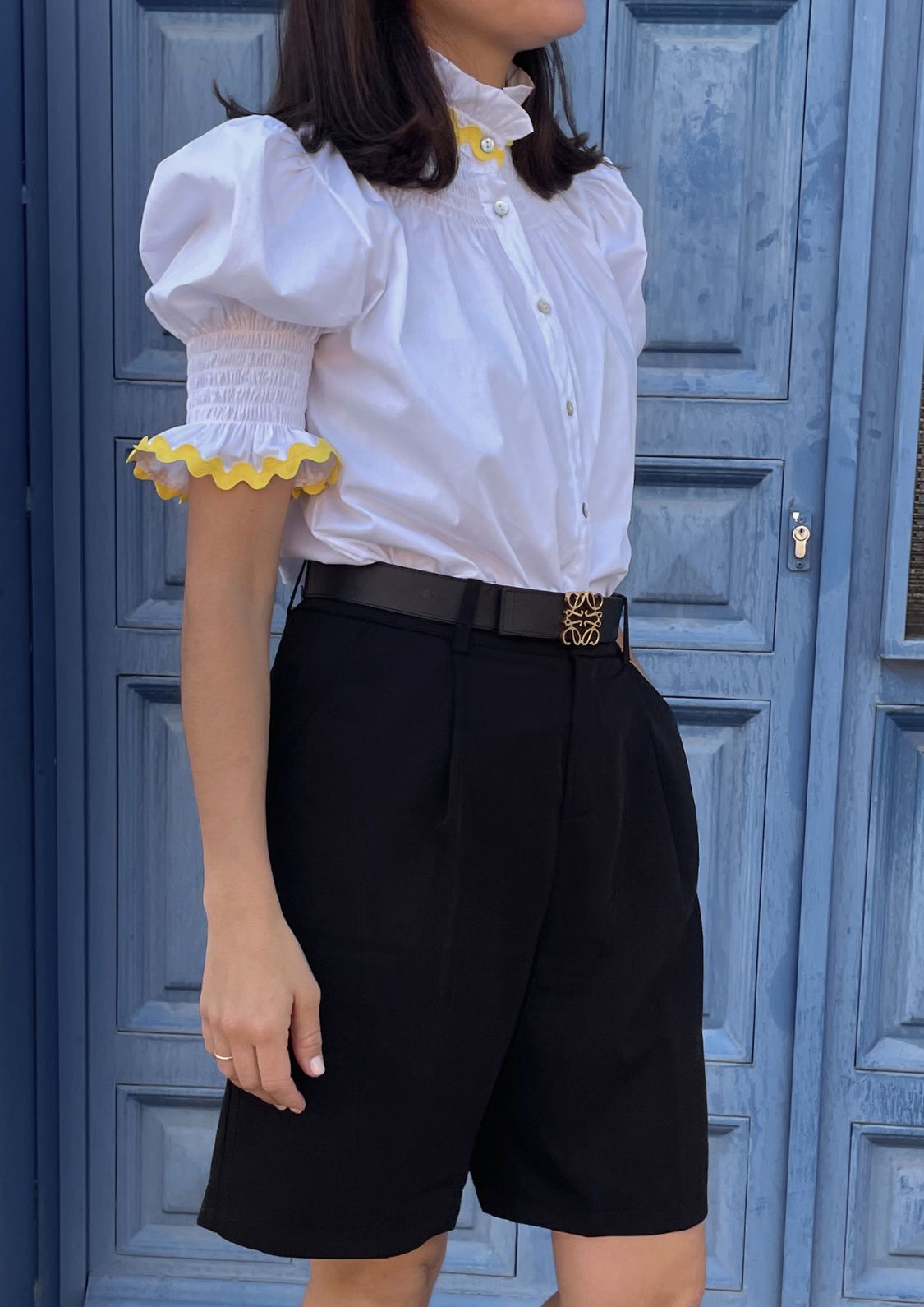 Blusa Milán - Blanco y Amarillo