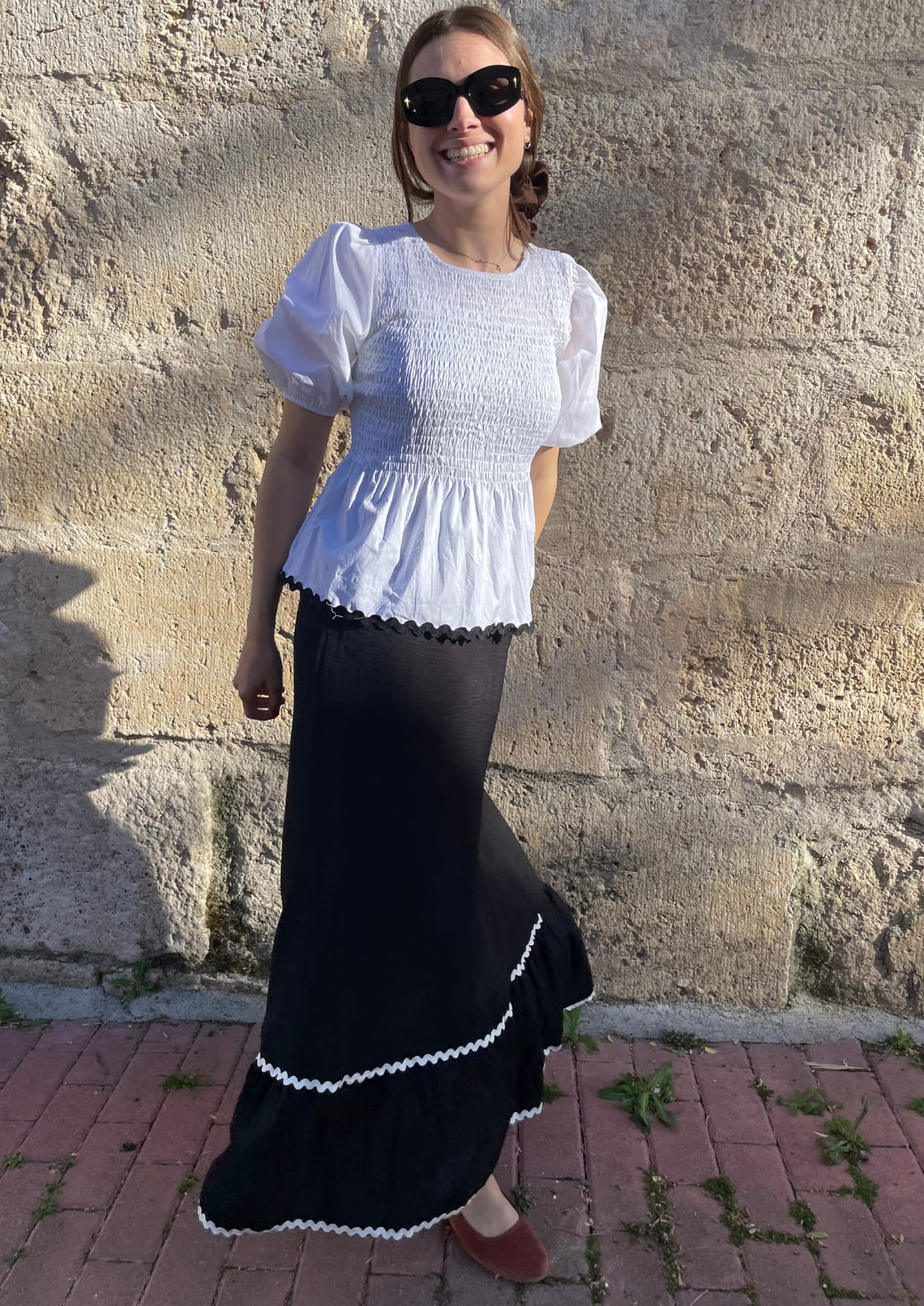 Blusa Toscana - Blanco y negro