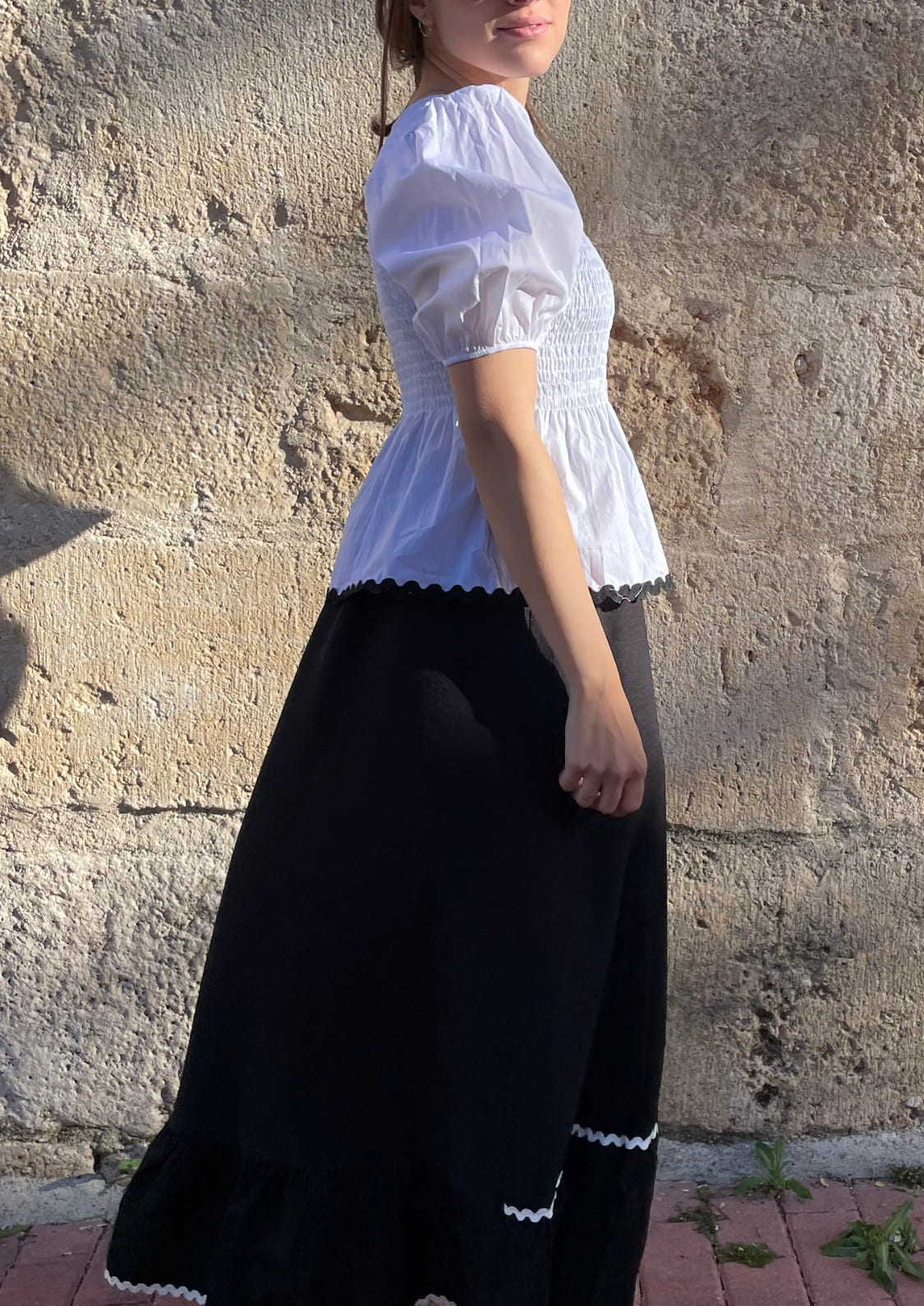 Blusa Toscana - Blanco y negro