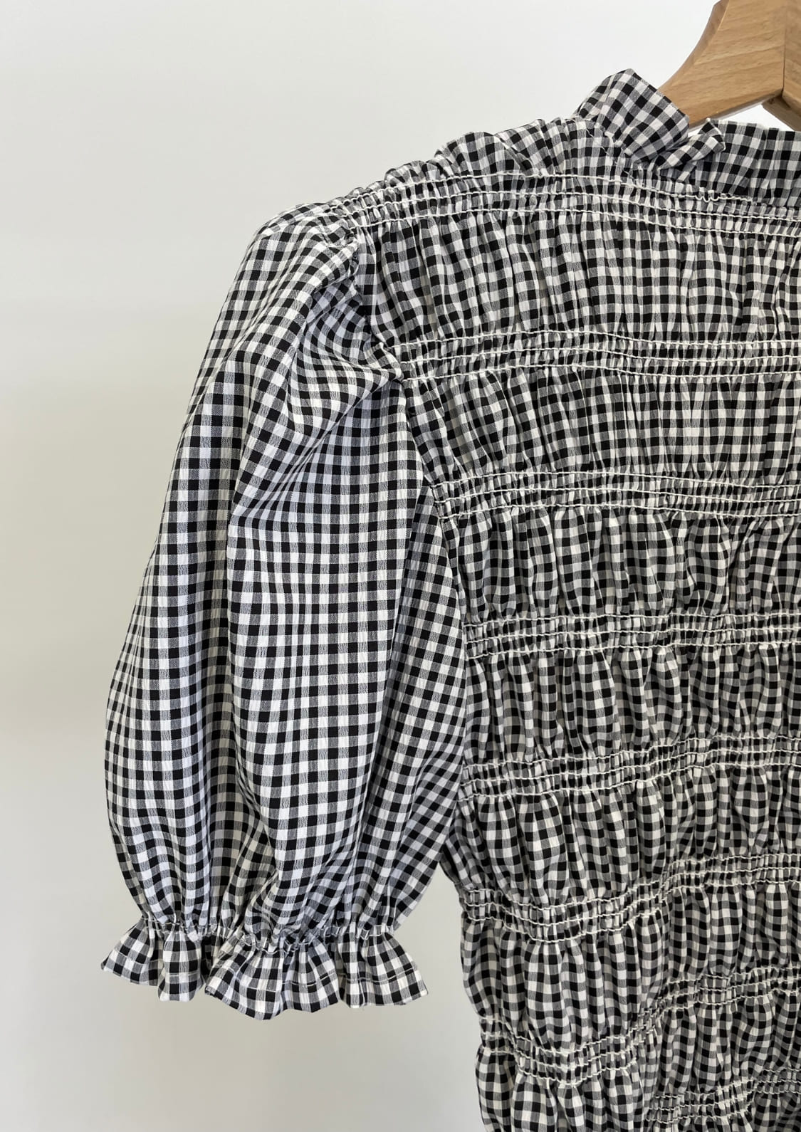 Blusa Oporto manga corta - Negro Vichy