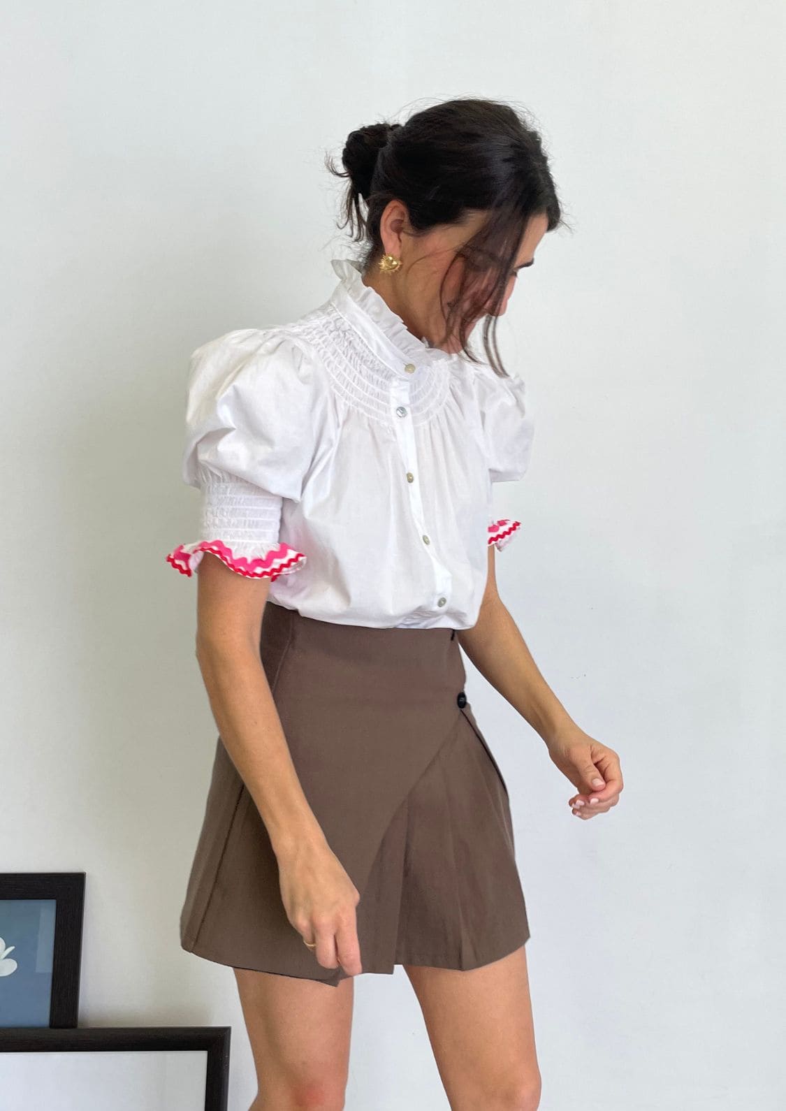 Blusa Milán - Blanco y Fucsia