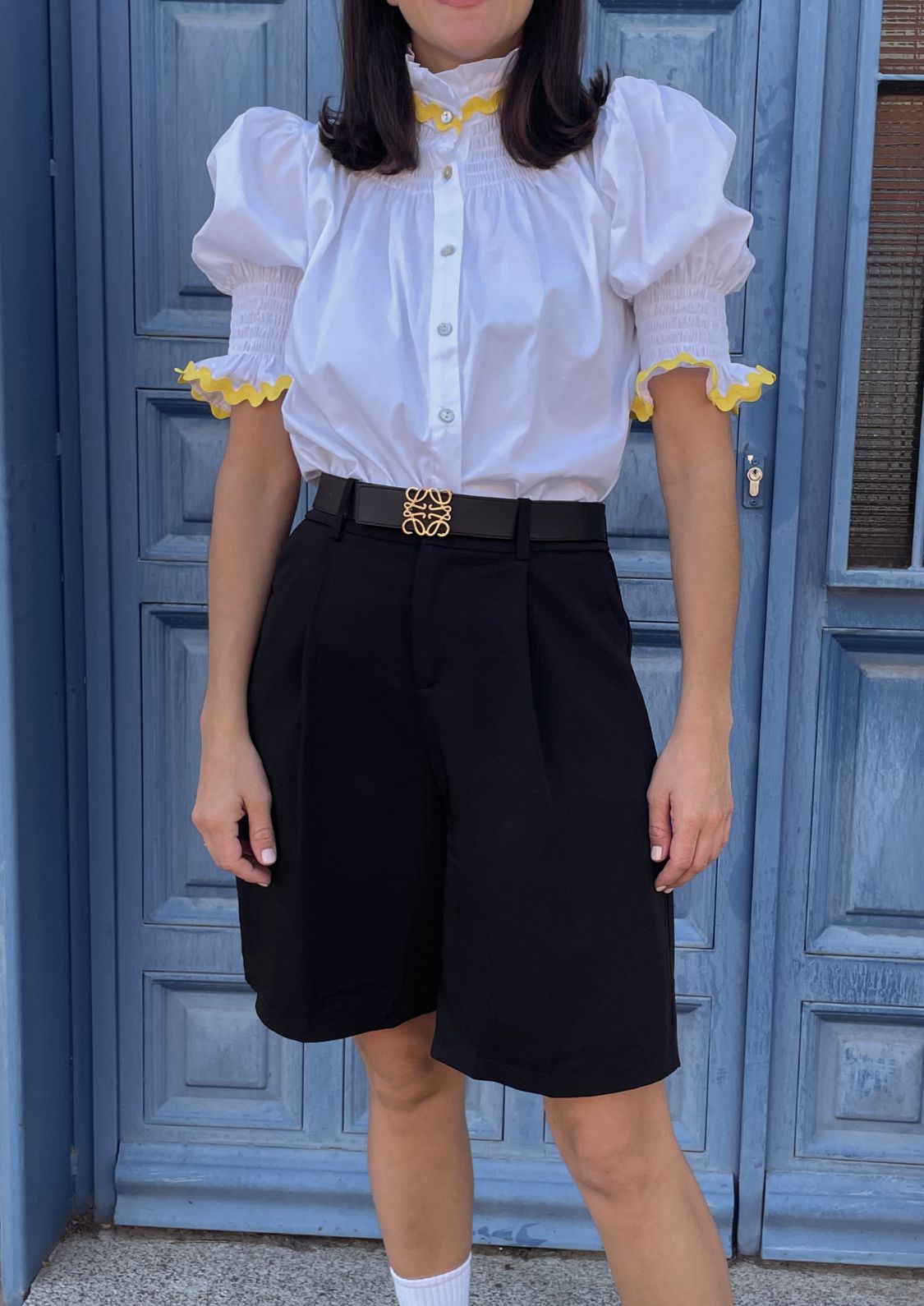 Blusa Milán - Blanco y Amarillo