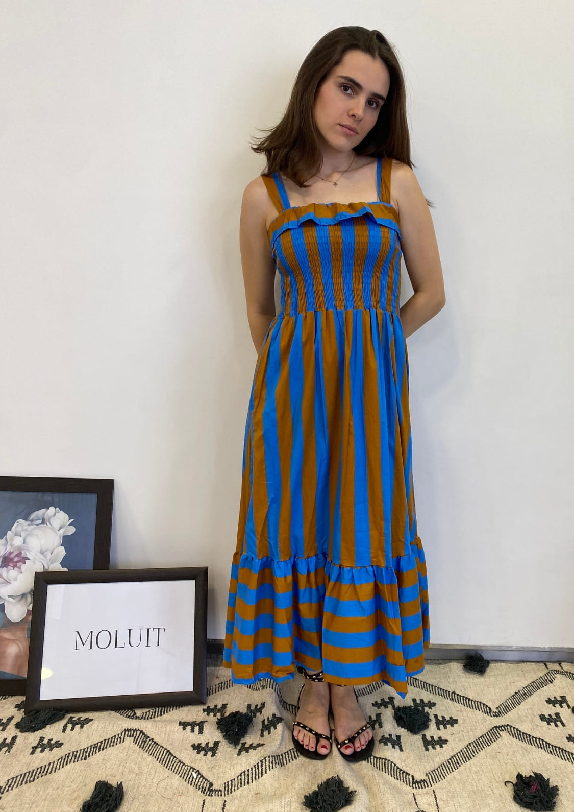 Vestido Copenhague - Azul/Marrón