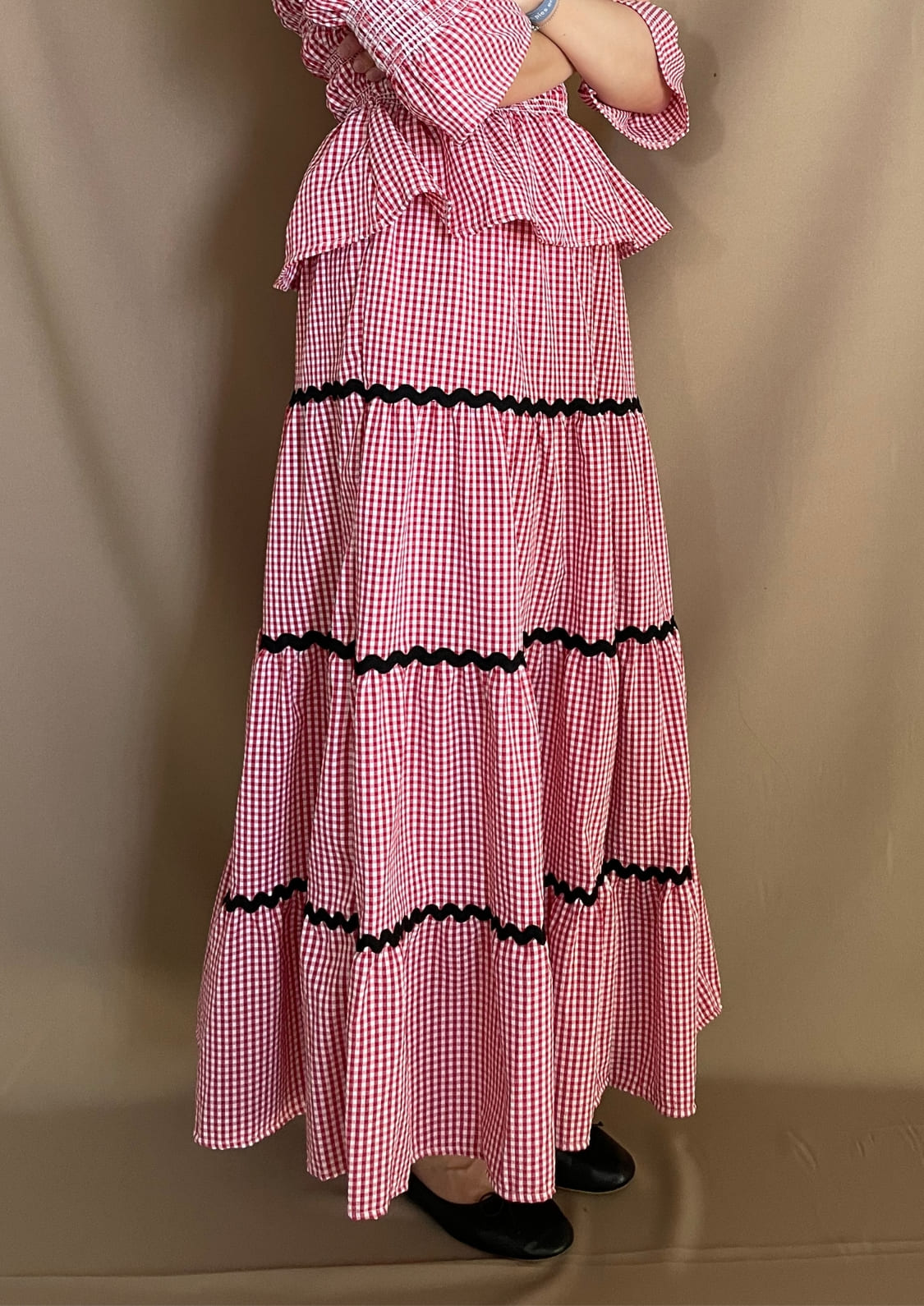 Falda Oporto - Rojo Vichy