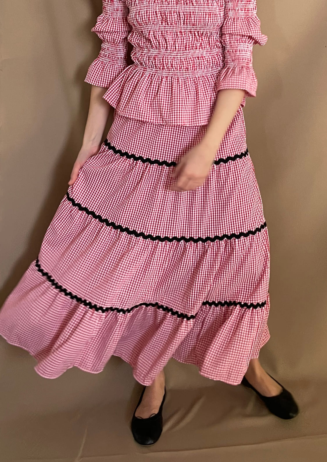 Falda Oporto - Rojo Vichy