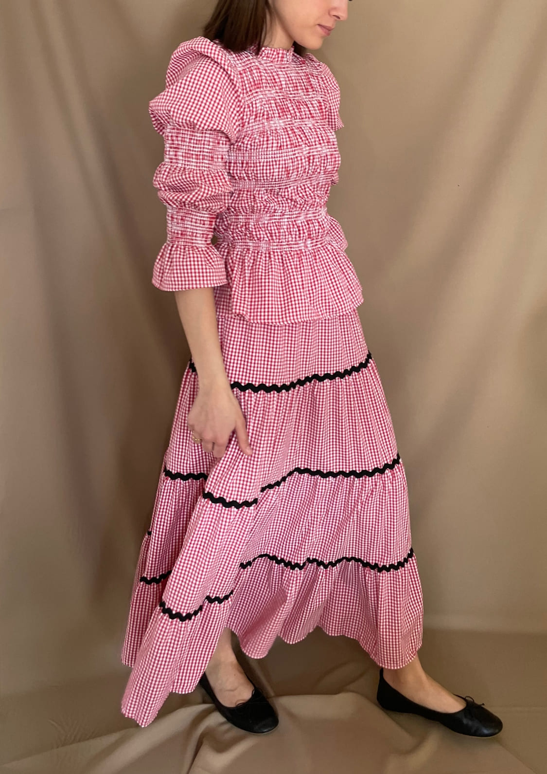 Falda Oporto - Rojo Vichy