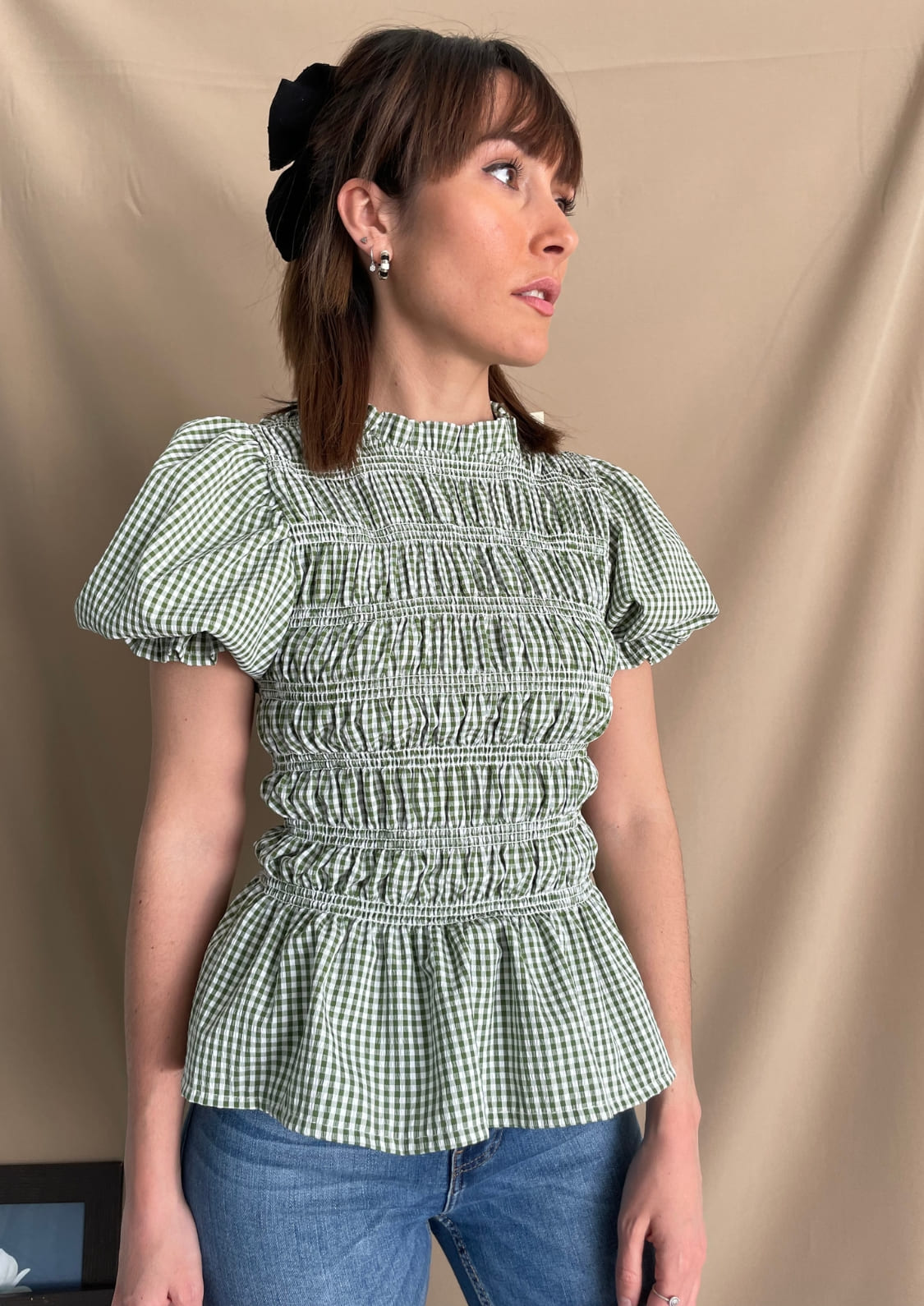 Blusa Oporto manga corta - Verde Vichy