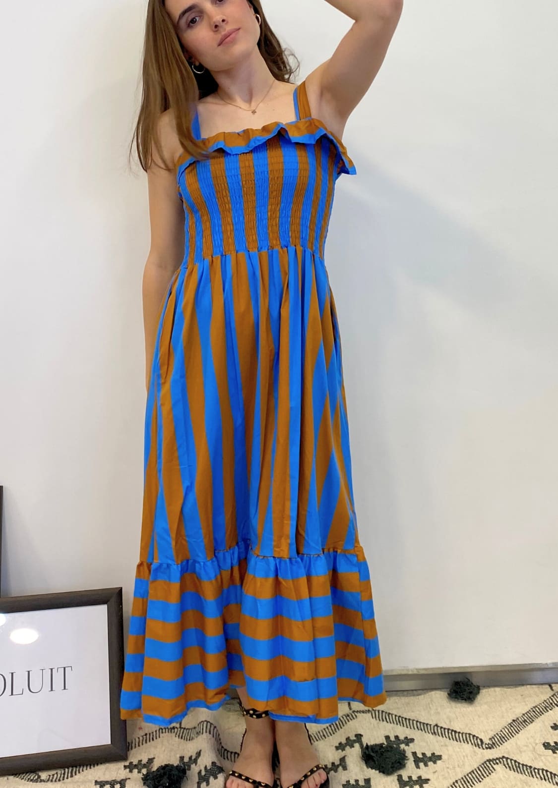 Vestido Copenhague - Azul/Marrón