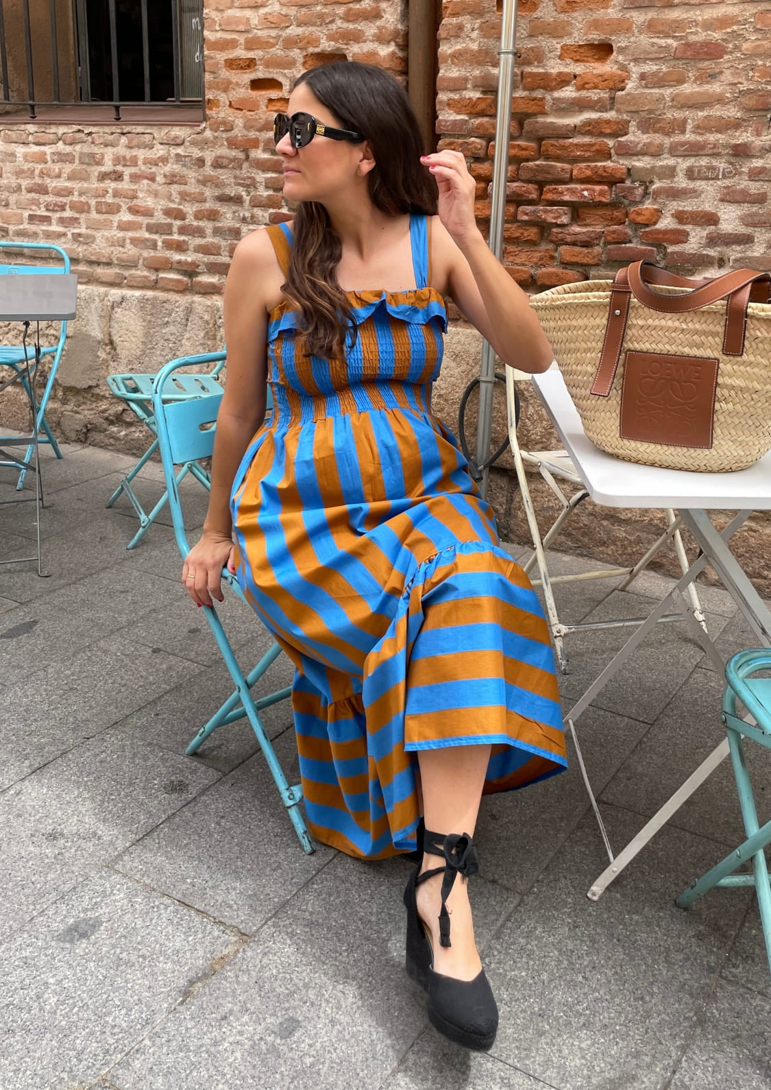 Vestido Copenhague - Azul/Marrón