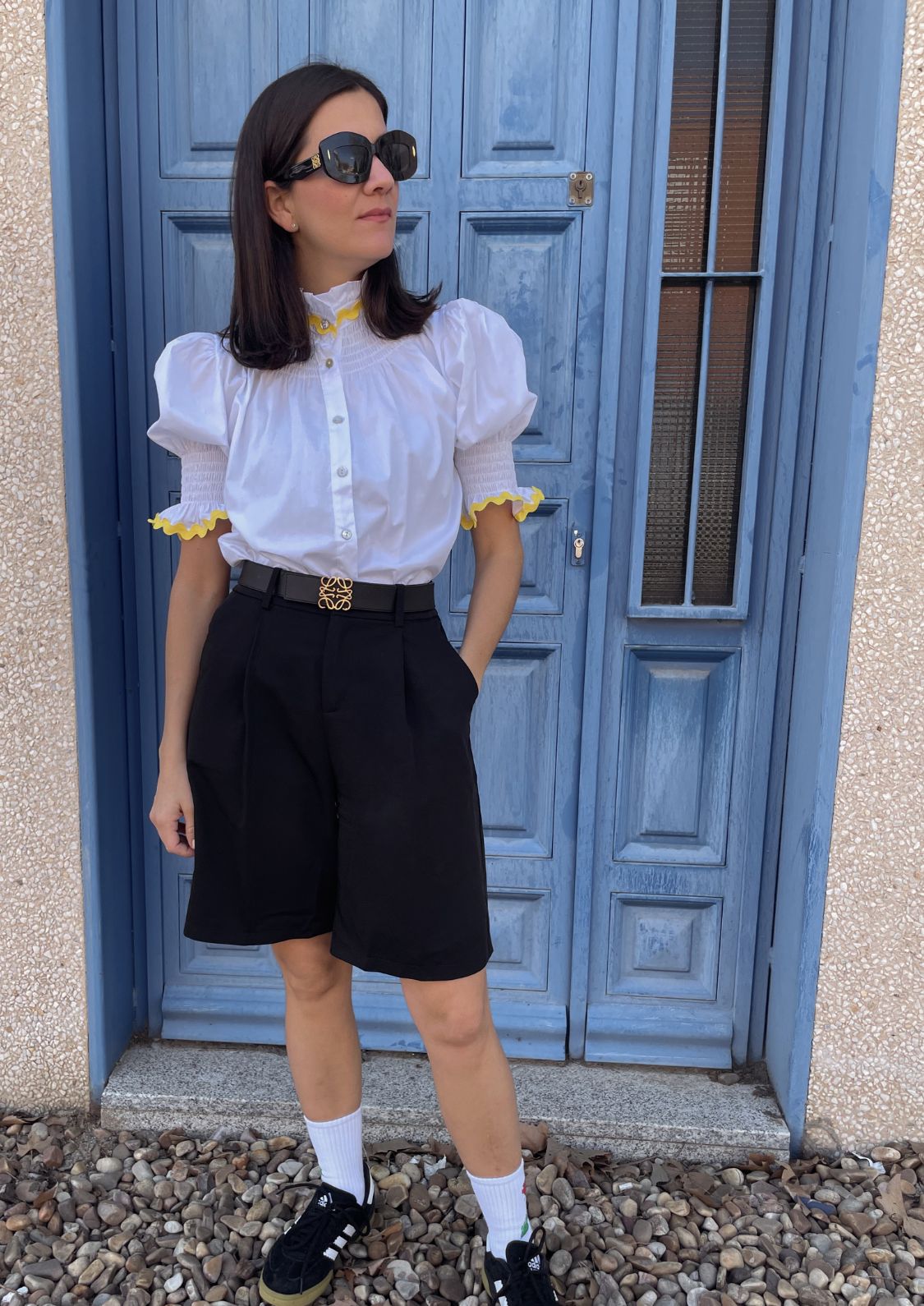 Blusa Milán - Blanco y Amarillo