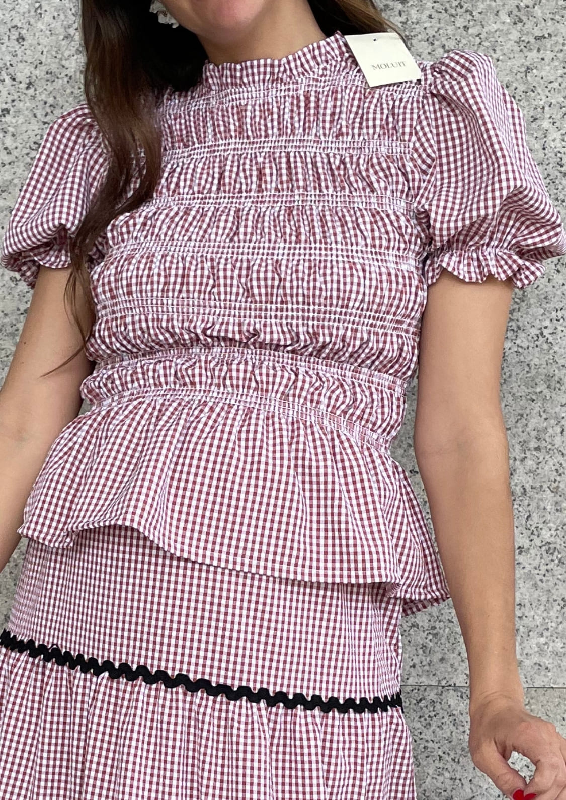 Blusa Oporto manga corta - Caldero Vichy