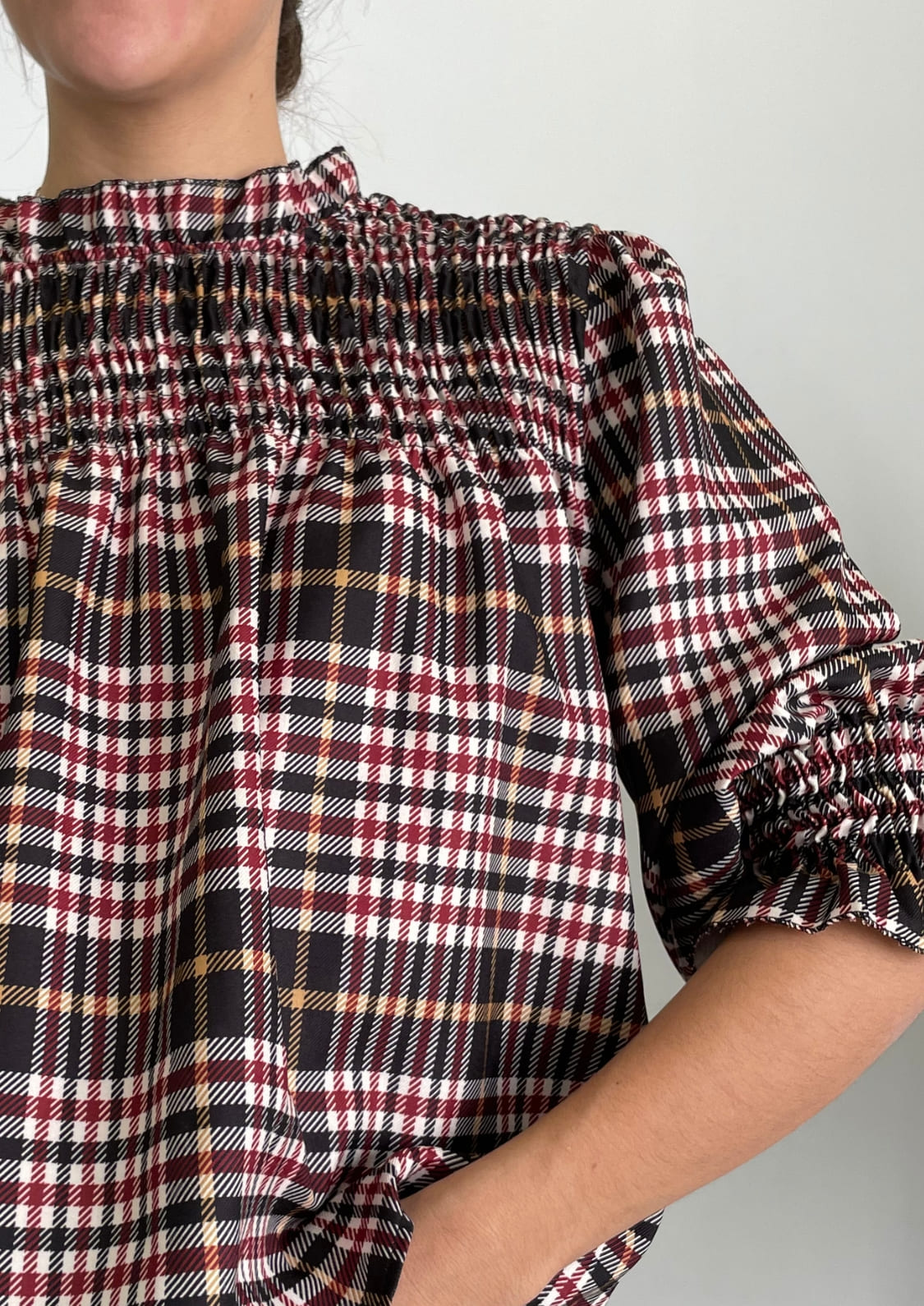 Blusa Tartán - Granate