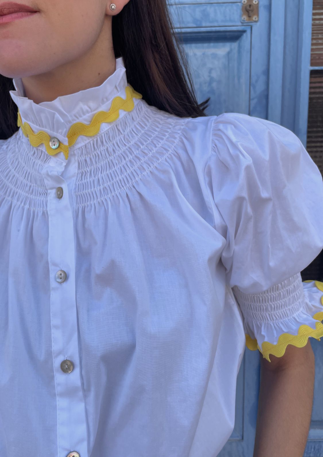 Blusa Milán - Blanco y Amarillo