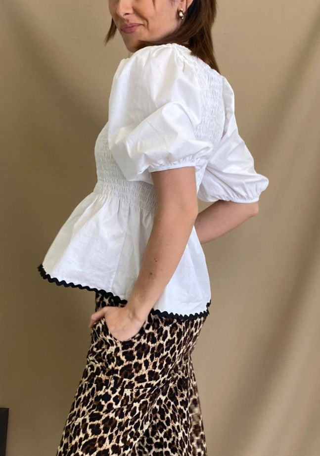 Blusa Toscana - Blanco y negro