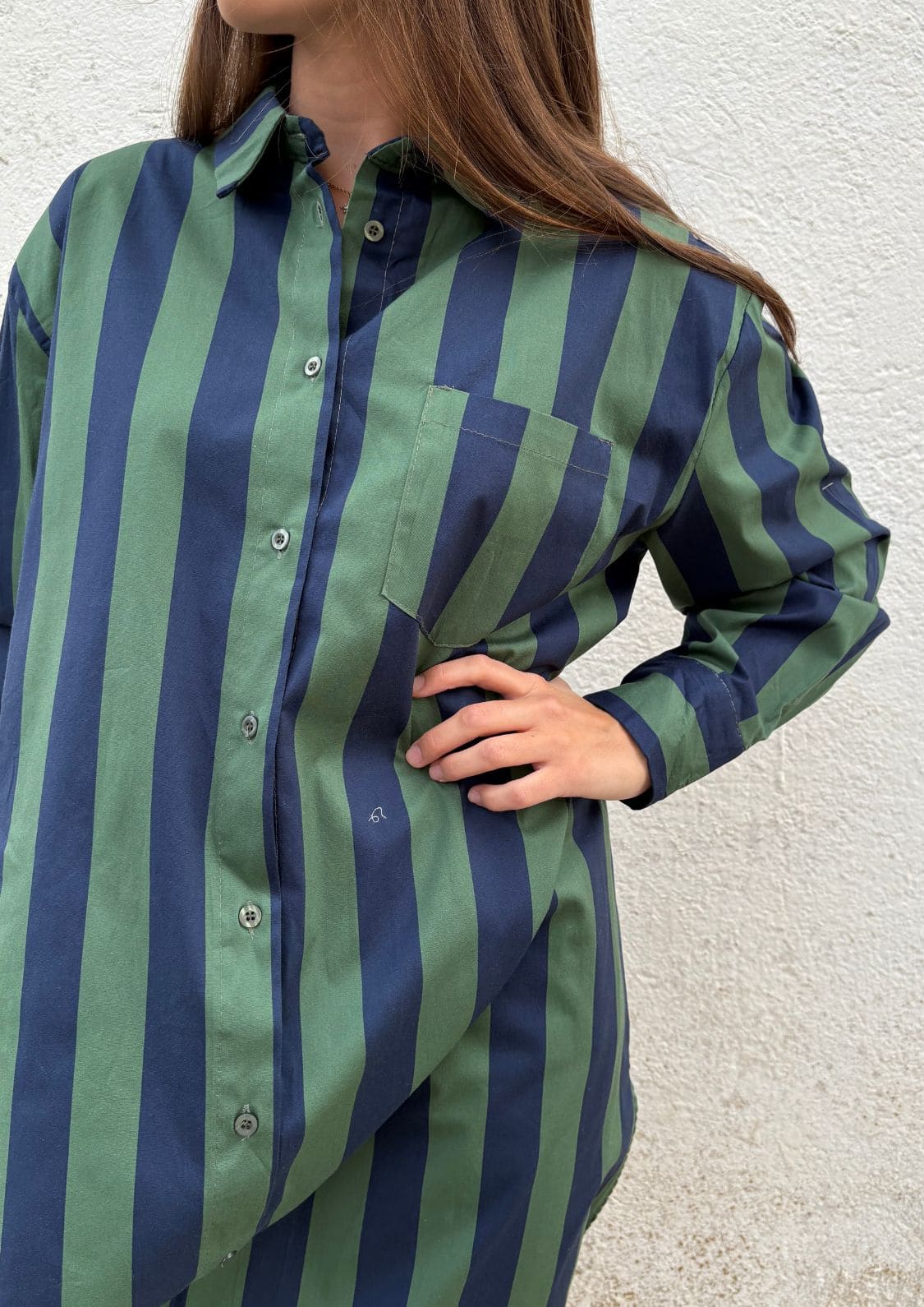 Vestido camisero Copenhague - Azul/Verde