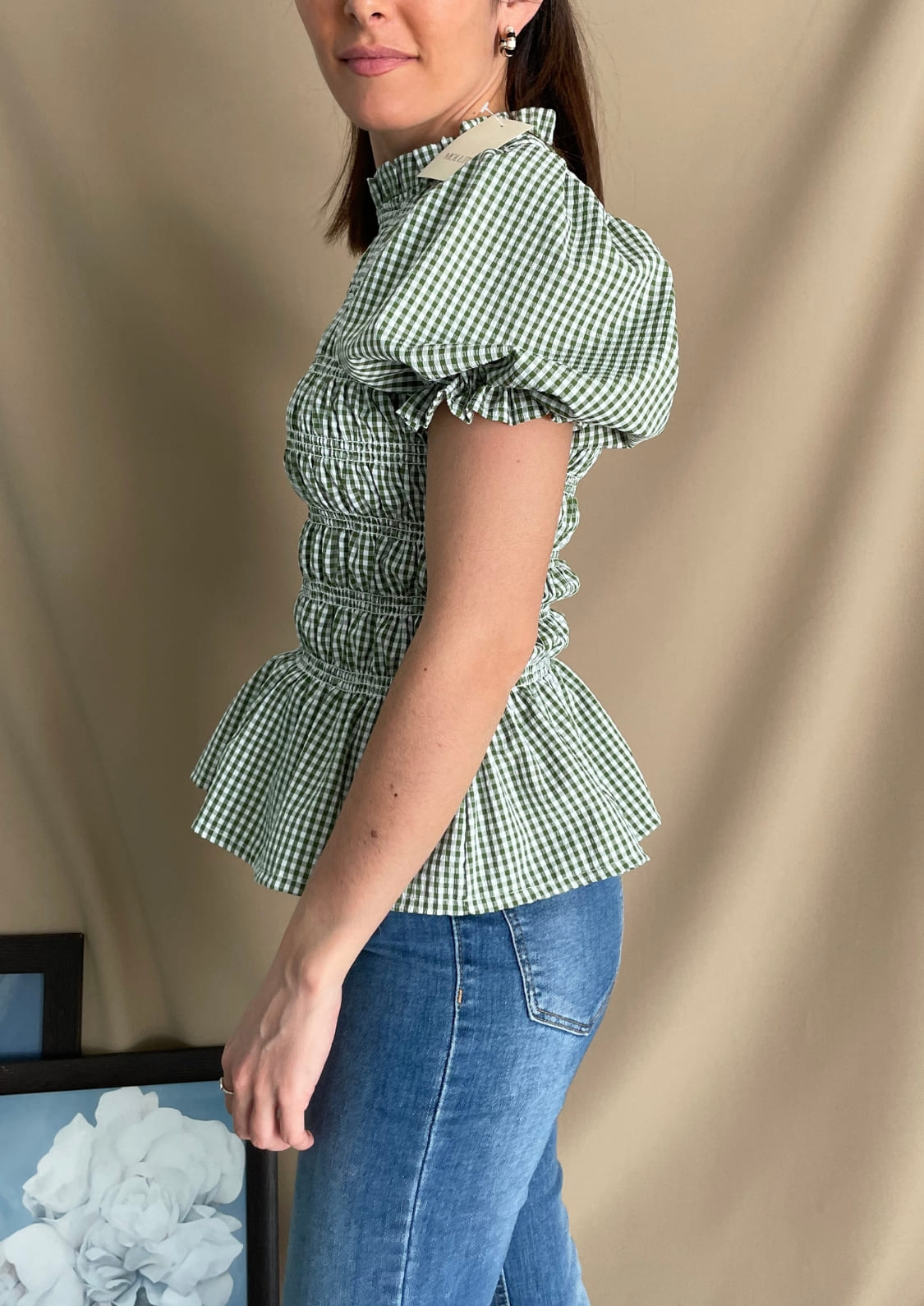 Blusa Oporto manga corta - Verde Vichy