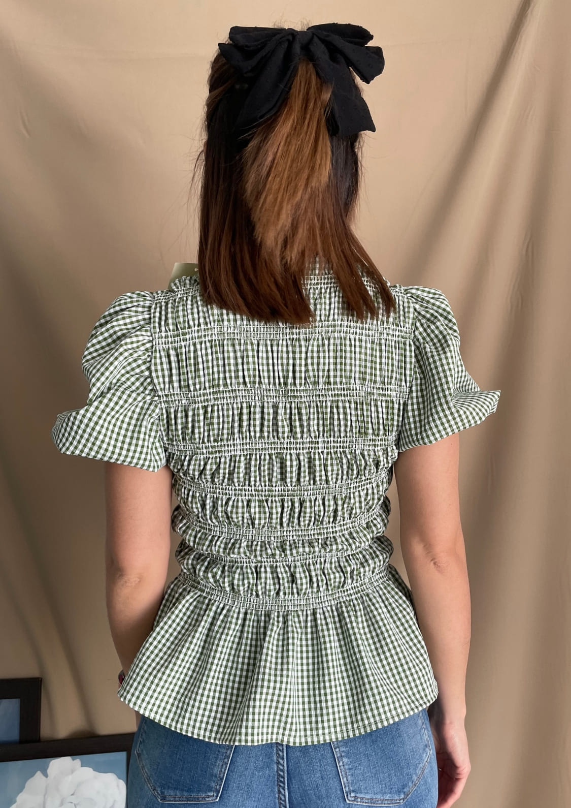 Blusa Oporto manga corta - Verde Vichy