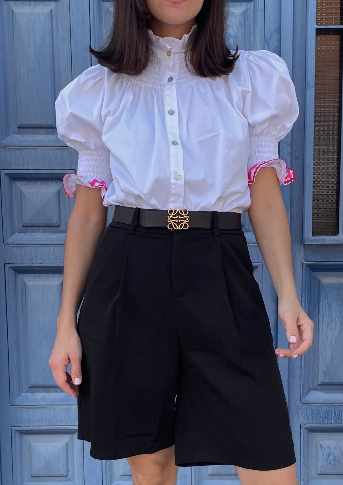 Blusa Milán - Blanco y Fucsia
