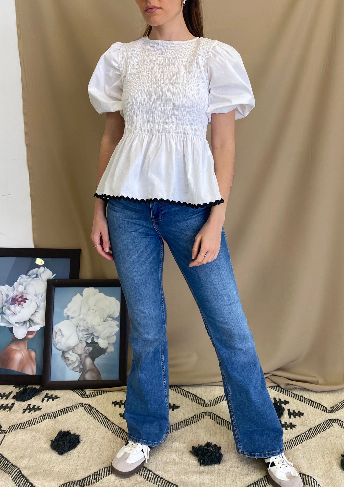 Blusa Toscana - Blanco y negro