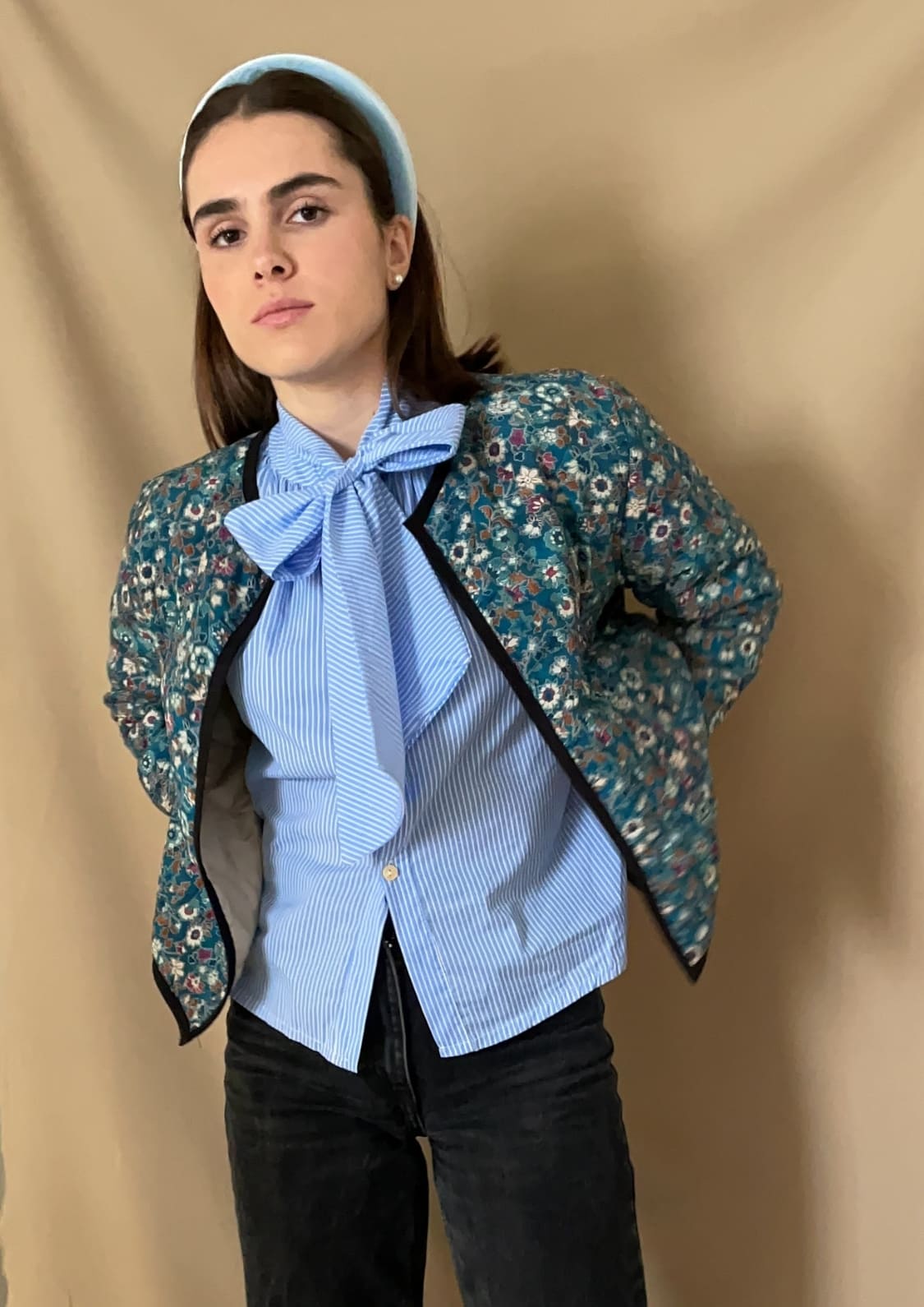 Chaqueta guateada flores azul MUJER MOLUIT Espana Moluit