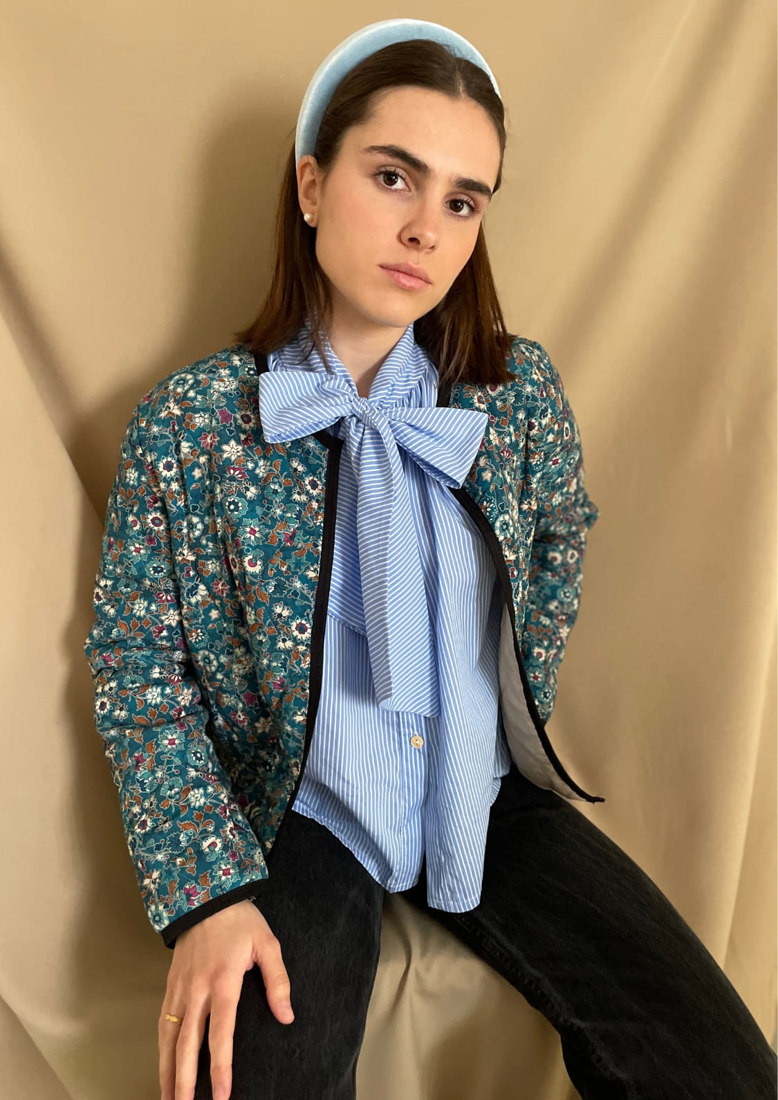 Chaqueta guateada flores